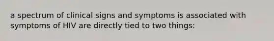 a spectrum of clinical signs and symptoms is associated with symptoms of HIV are directly tied to two things: