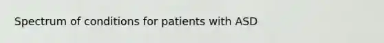 Spectrum of conditions for patients with ASD