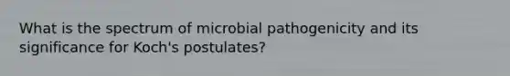 What is the spectrum of microbial pathogenicity and its significance for Koch's postulates?