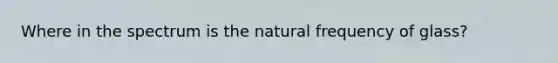 Where in the spectrum is the natural frequency of glass?