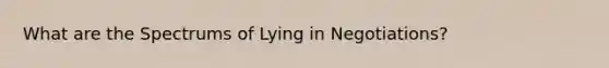 What are the Spectrums of Lying in Negotiations?
