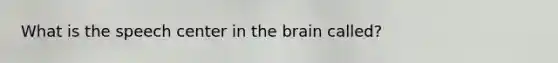 What is the speech center in the brain called?