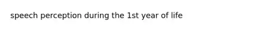 speech perception during the 1st year of life