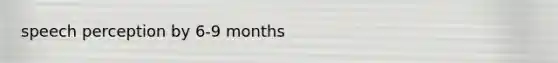 speech perception by 6-9 months