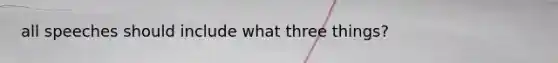 all speeches should include what three things?