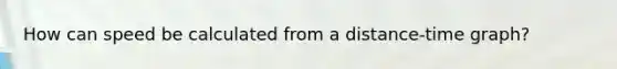 How can speed be calculated from a distance-time graph?