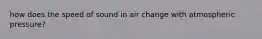 how does the speed of sound in air change with atmospheric pressure?