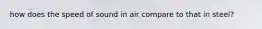 how does the speed of sound in air compare to that in steel?