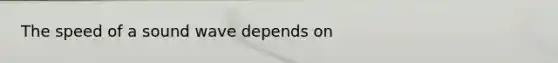 The speed of a sound wave depends on