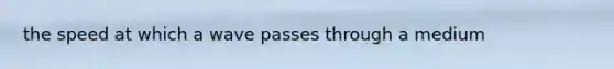 the speed at which a wave passes through a medium