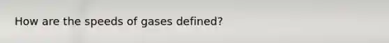 How are the speeds of gases defined?