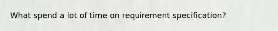 What spend a lot of time on requirement specification?