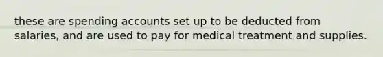 these are spending accounts set up to be deducted from salaries, and are used to pay for medical treatment and supplies.