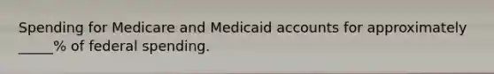 Spending for Medicare and Medicaid accounts for approximately _____% of federal spending.