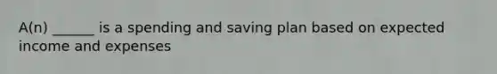 A(n) ______ is a spending and saving plan based on expected income and expenses