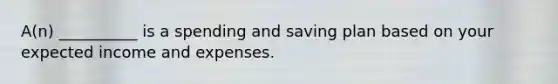 A(n) __________ is a spending and saving plan based on your expected income and expenses.