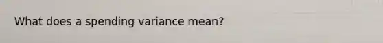 What does a spending variance mean?