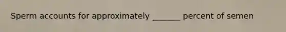 Sperm accounts for approximately _______ percent of semen