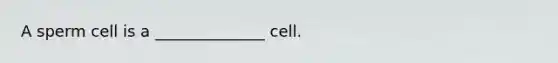 A sperm cell is a ______________ cell.