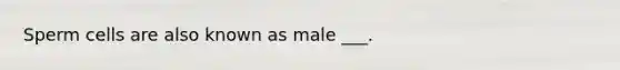 Sperm cells are also known as male ___.