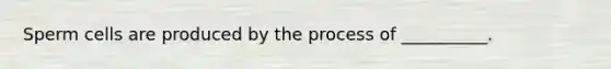 Sperm cells are produced by the process of __________.