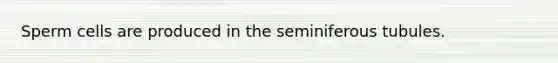 Sperm cells are produced in the seminiferous tubules.