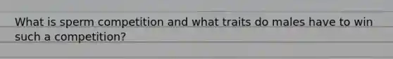 What is sperm competition and what traits do males have to win such a competition?