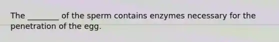 The ________ of the sperm contains enzymes necessary for the penetration of the egg.