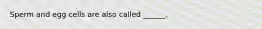 Sperm and egg cells are also called ______.