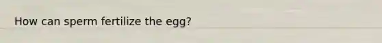 How can sperm fertilize the egg?