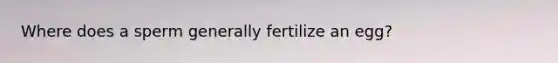 Where does a sperm generally fertilize an egg?