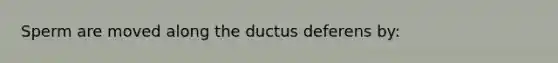 Sperm are moved along the ductus deferens by: