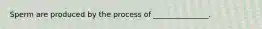 Sperm are produced by the process of _______________.