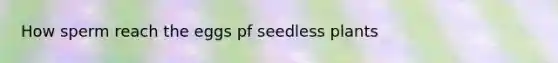 How sperm reach the eggs pf seedless plants