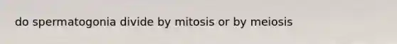 do spermatogonia divide by mitosis or by meiosis