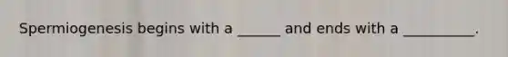 Spermiogenesis begins with a ______ and ends with a __________.