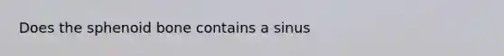 Does the sphenoid bone contains a sinus