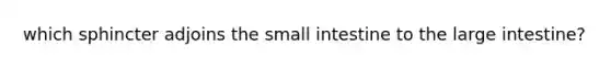 which sphincter adjoins the small intestine to the large intestine?