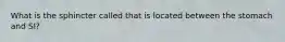 What is the sphincter called that is located between the stomach and SI?