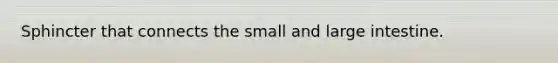 Sphincter that connects the small and large intestine.