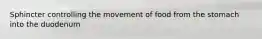 Sphincter controlling the movement of food from the stomach into the duodenum