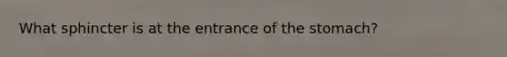 What sphincter is at the entrance of the stomach?