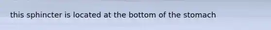 this sphincter is located at the bottom of the stomach