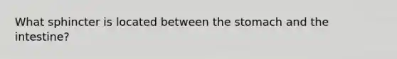 What sphincter is located between <a href='https://www.questionai.com/knowledge/kLccSGjkt8-the-stomach' class='anchor-knowledge'>the stomach</a> and the intestine?