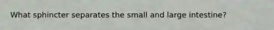 What sphincter separates the small and large intestine?