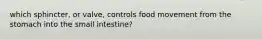 which sphincter, or valve, controls food movement from the stomach into the small intestine?