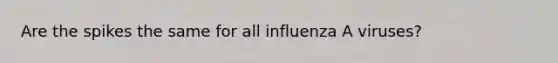 Are the spikes the same for all influenza A viruses?