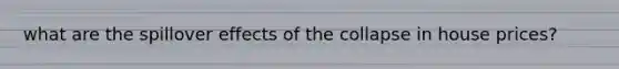 what are the spillover effects of the collapse in house prices?