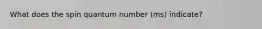 What does the spin quantum number (ms) indicate?