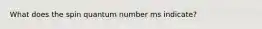 What does the spin quantum number ms indicate?